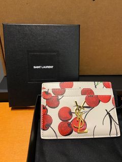 SAINT LAURENT Monogramme quilted textured-leather cardholder