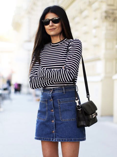 Zara denim skirt best sale black