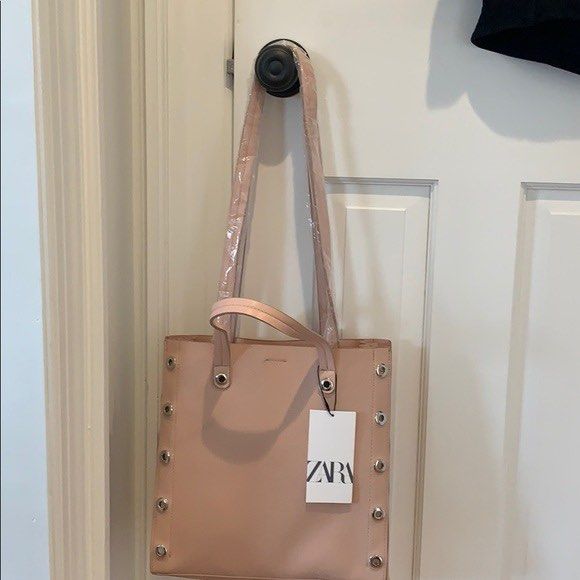 ZARA Pink Square Tote Bag Eco Bag Shopper Bag