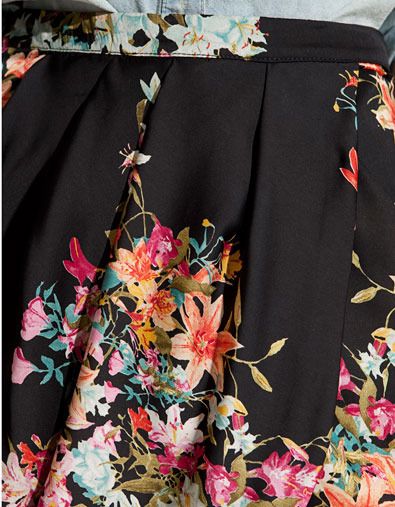 Pink oriental on sale print mini skirt