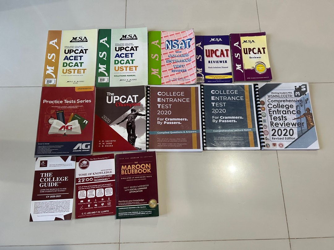 13 COLLEGE ENTRANCE TESTS REVIEWERS AND BOOKS SET Hobbies Toys