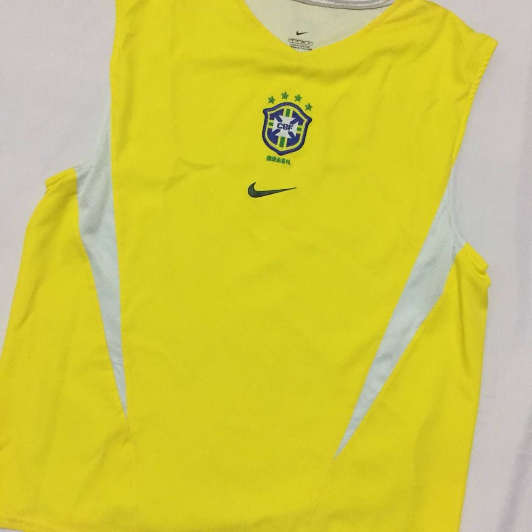 2002 BRAZIL TRAINING SLEEVELESS JERSEY, Men's Fashion, Tops & Sets, Tshirts  & Polo Shirts on Carousell