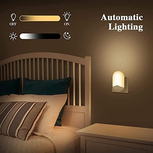 2 Pack 0.5W Plug in LED Night Light with Dusk to Dawn Sensor Red