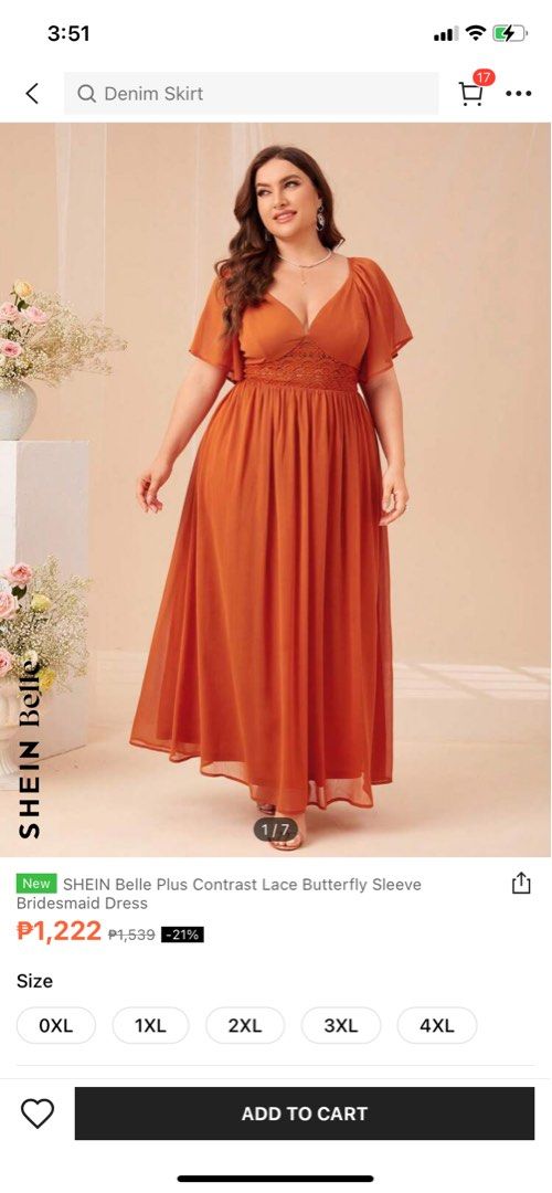 Burnt orange plus size bridesmaid dress on sale
