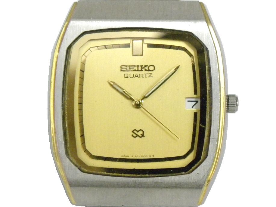 [專業] 石英錶 [SEIKO 270324] 精工方型半金石英錶[金色面+日期]時尚/商務錶 照片瀏覽 1