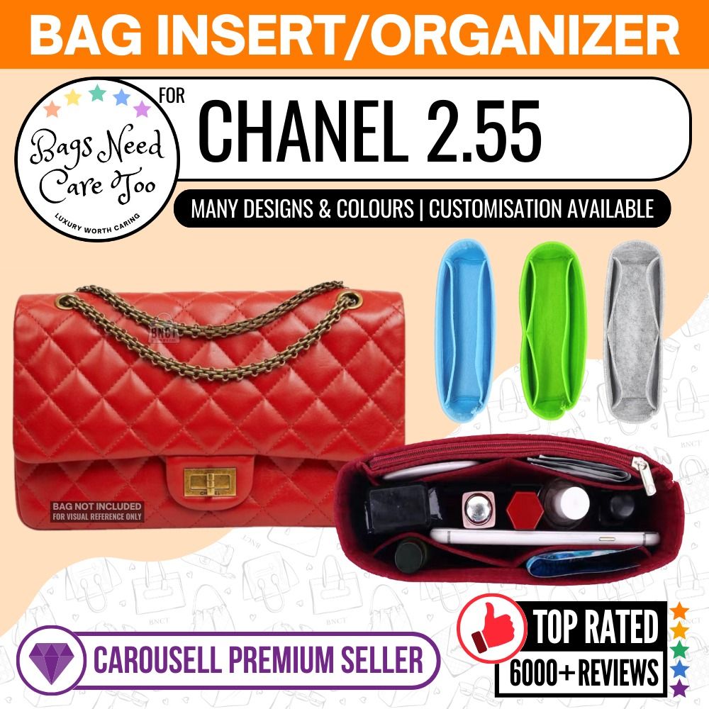 [𝐁𝐍𝐂𝐓👜]🧡 Chanel 2.55 Reissue Flap Bag Organizer | Felt Bag In Bag  Customized Organiser | Many Designs & Colours