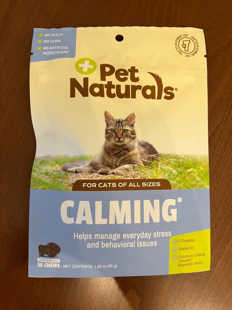 貓咪 情緒放鬆 安定咀嚼片 Pet Naturals Calming for cats 30 chews, 寵物用品, 寵物食品