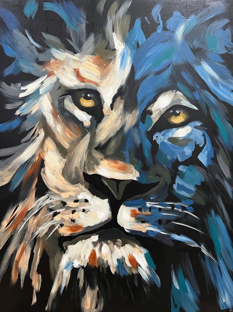 Abstract Lion Painting "Lion Series 11" on Carousell