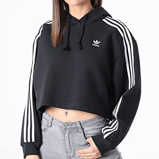 Adidas crop hoodie size L
