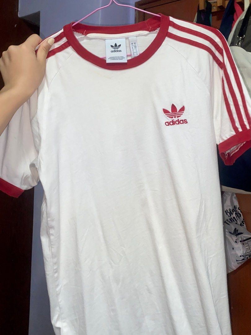 Red and hotsell white adidas shirt