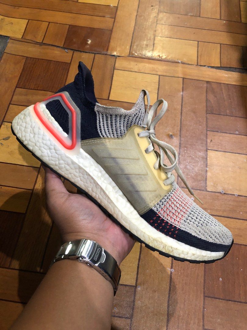 Adidas women's ultraboost 19 shop running shoes clear brown/chalk white
