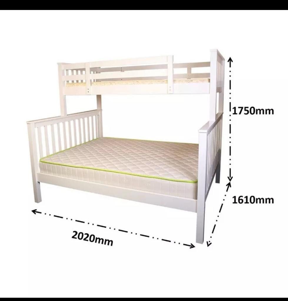 Amour bunk bed (queen + single) and mattress, Furniture & Home Living, Furniture, Bed Frames