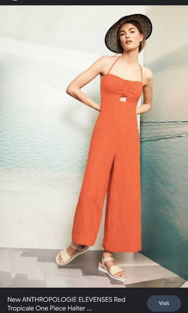 Anthropologie Elevenses Orange Jumpsuit Women s Fashion Dresses