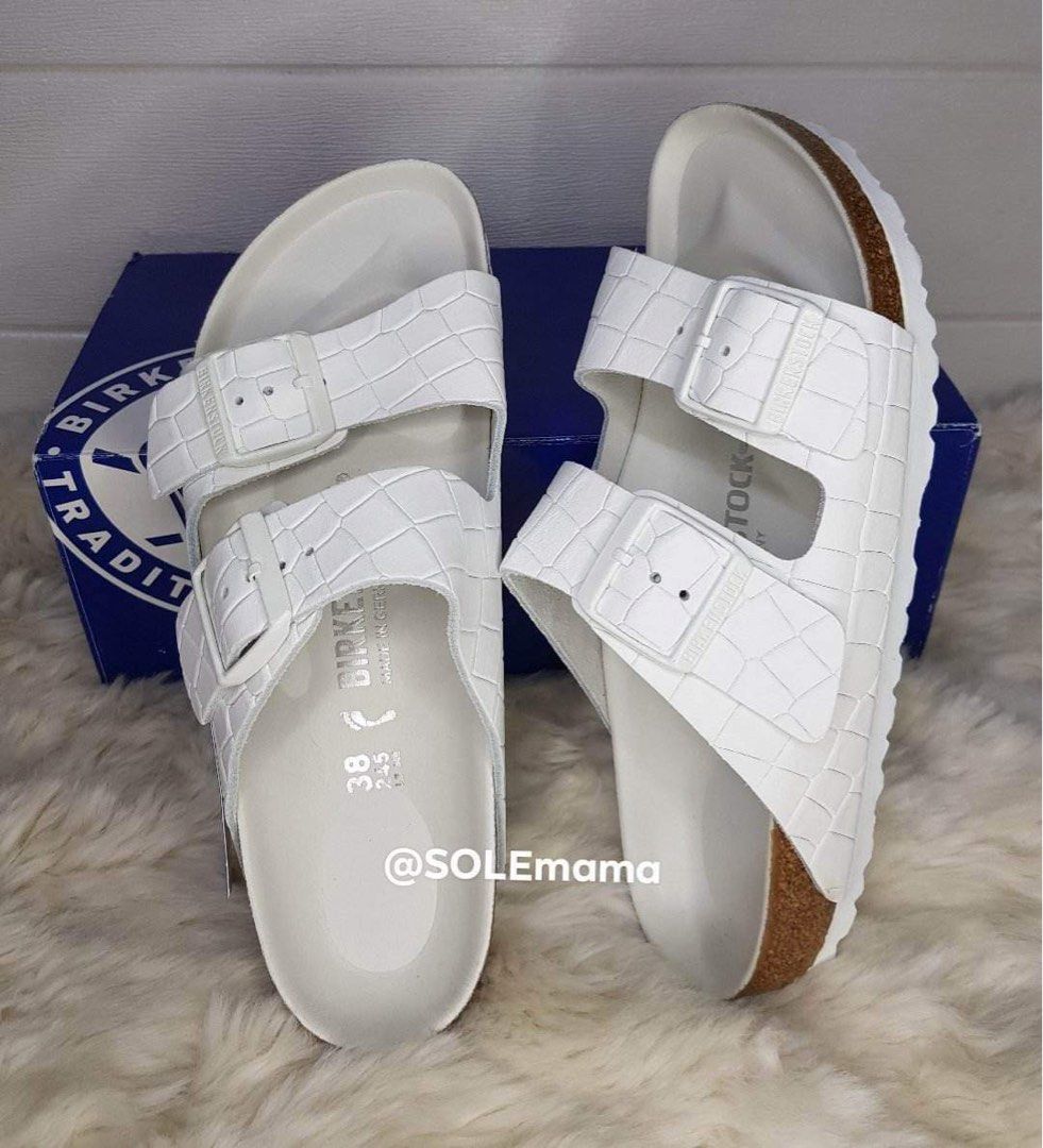 White croc birkenstocks on sale