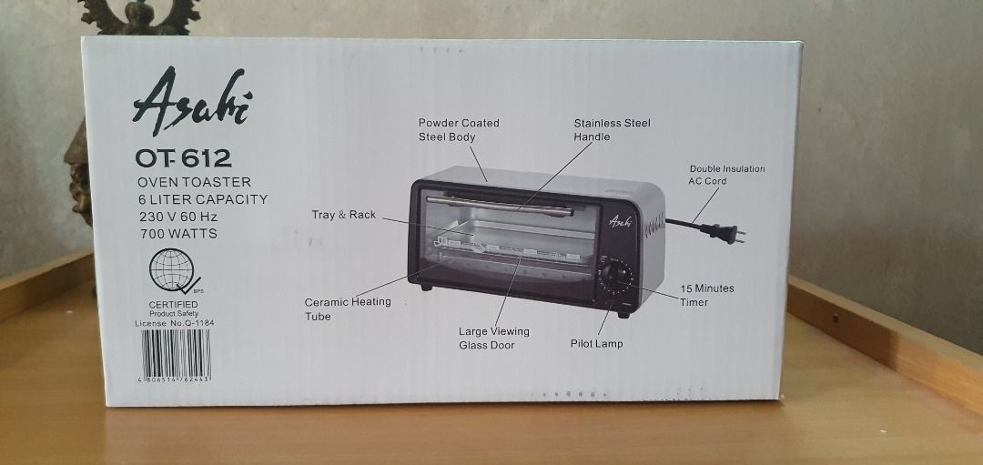 Asahi Electric Oven Toaster 6L mdl. OT612 Sealed, TV & Home Appliances