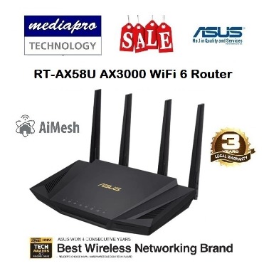 ASUS Routeur WiFi Dual-Band RT-AX58U WiFi 6