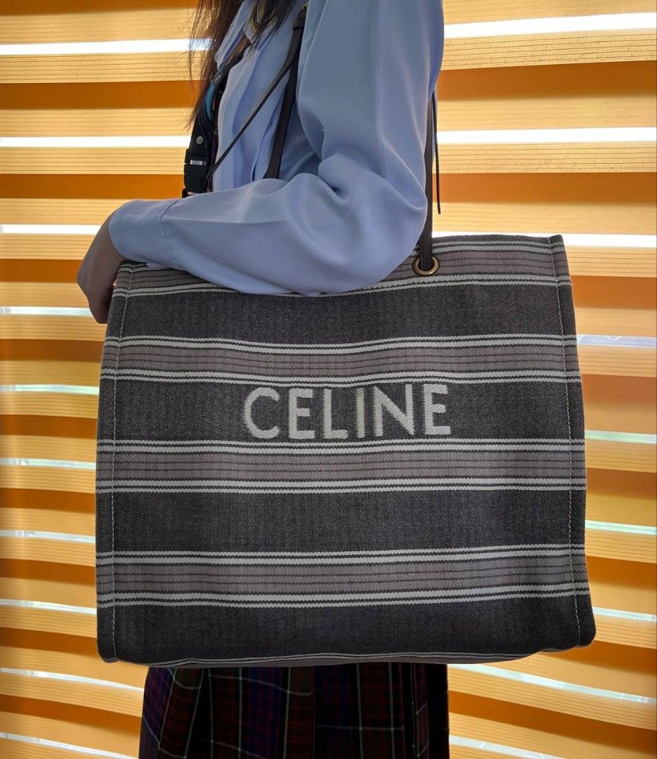 Celine Squared Cabas In Striped Jacquard - Kaialux