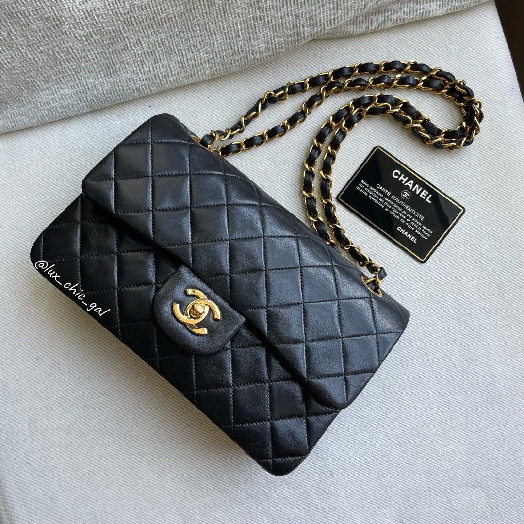 AUTHENTIC CHANEL Small 9 Classic Flap Bag 24k Gold Hardware ❤️, Luxury,  Bags & Wallets on Carousell