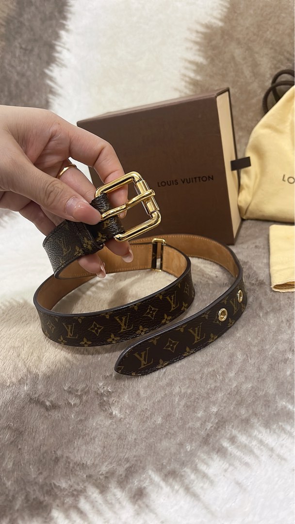 AUTH LV DAMIER EBENE MINI 25mm BELT, Luxury, Accessories on Carousell