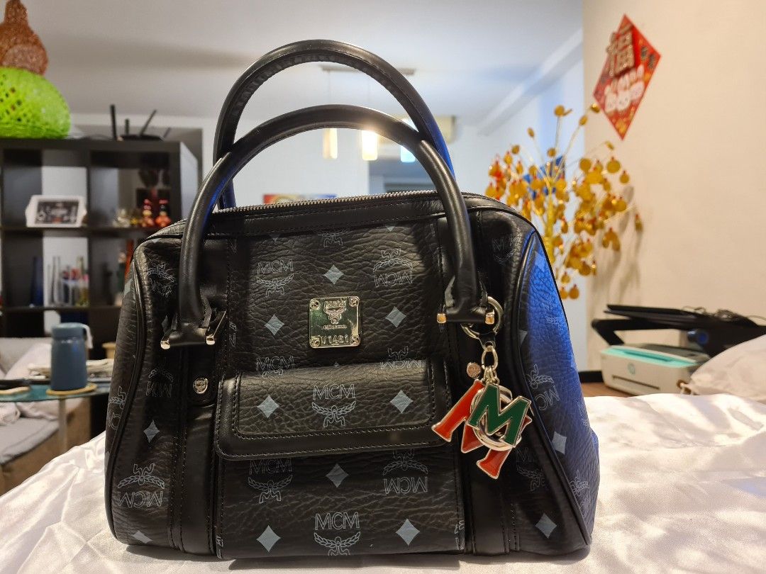 Authentic MCM black boston bag