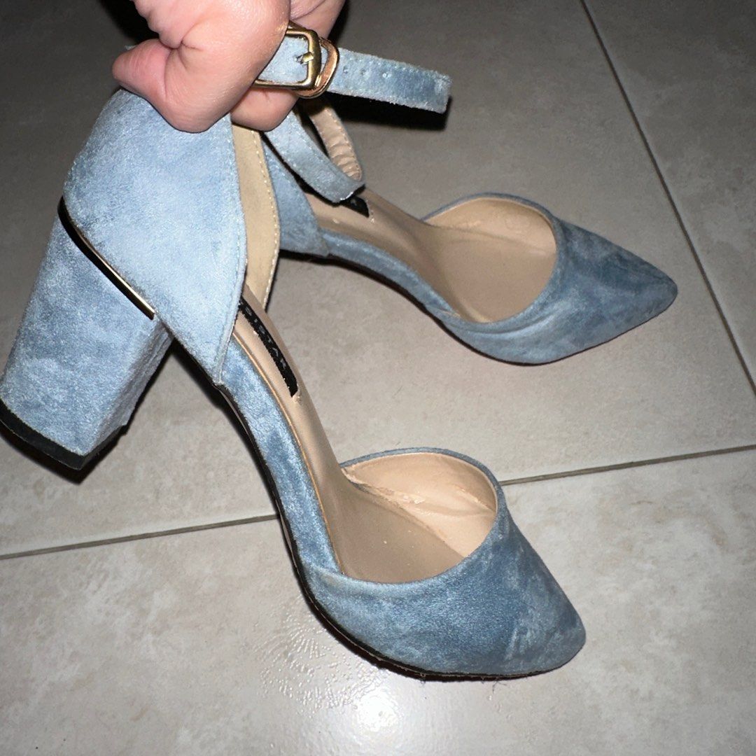 Blue hotsell thick heels