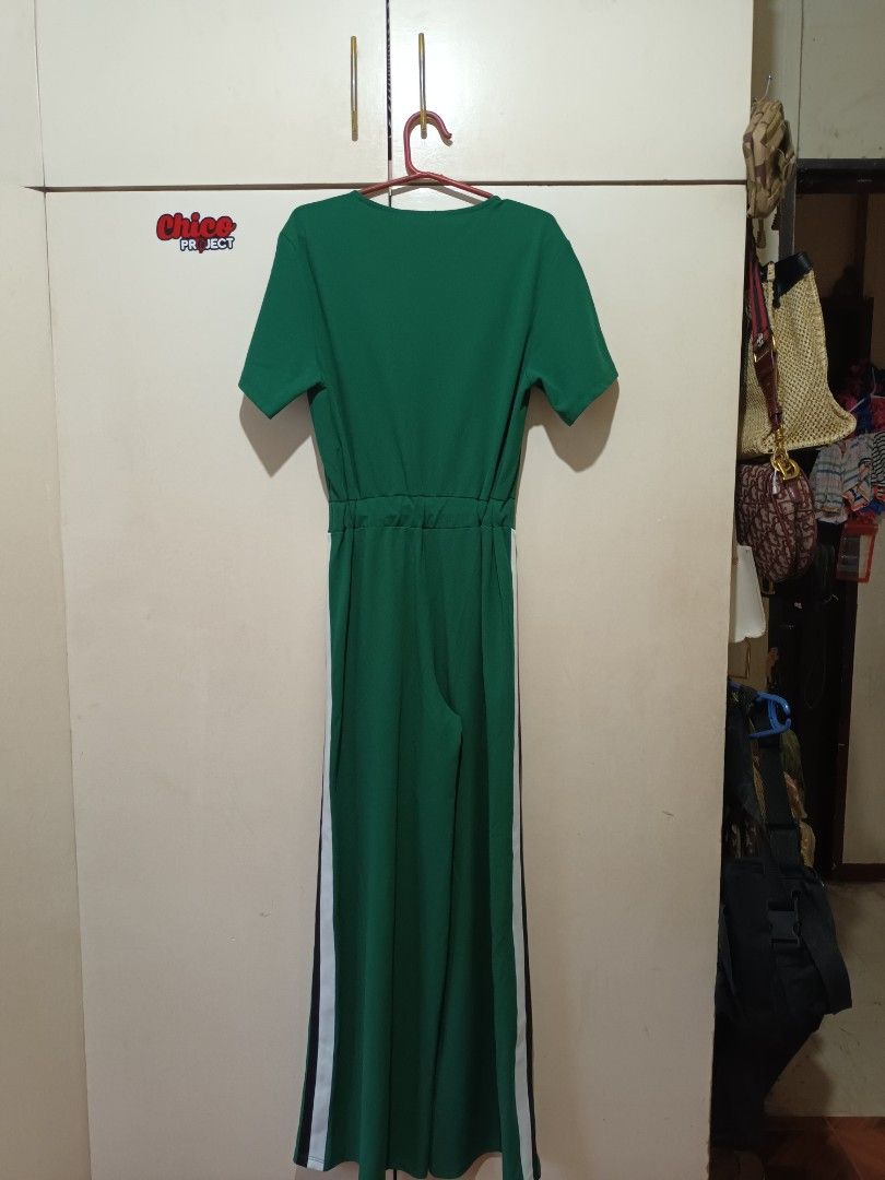 Bershka Green Jumpsuit on Carousell