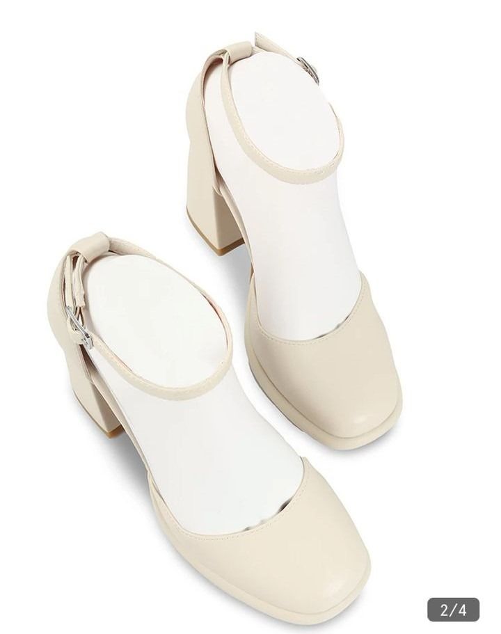 Beige ankle store strap shoes