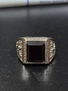Black Spinel Stone Ring Mens 1
