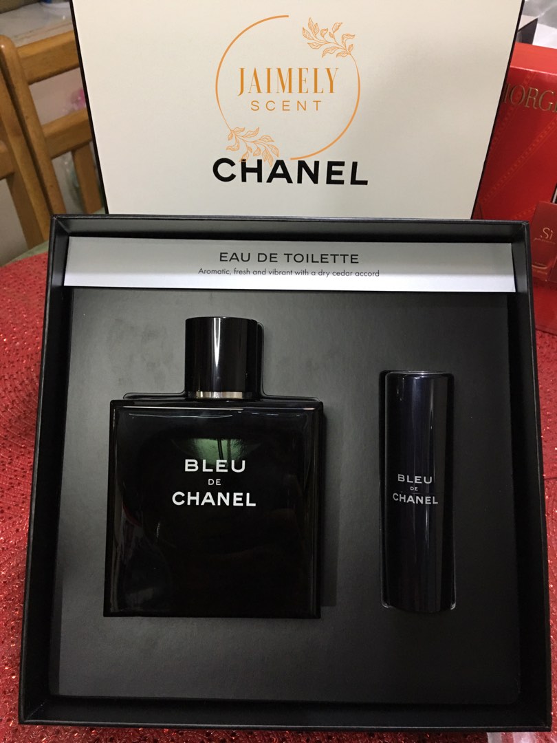 CHANEL BLEU DE CHANEL Eau de Parfum Twist and Spray Set 3 x 0.7 oz