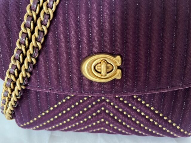 Coach velvet quilting with rivets parker 18 clearance shoulder bag