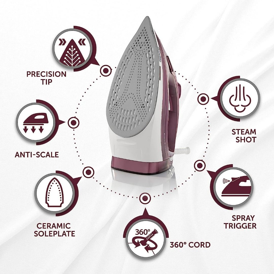 Breville SuperSteam Steam Iron 2400W Ceramic Soleplate 180g Steam Shot 300ml Water Tank