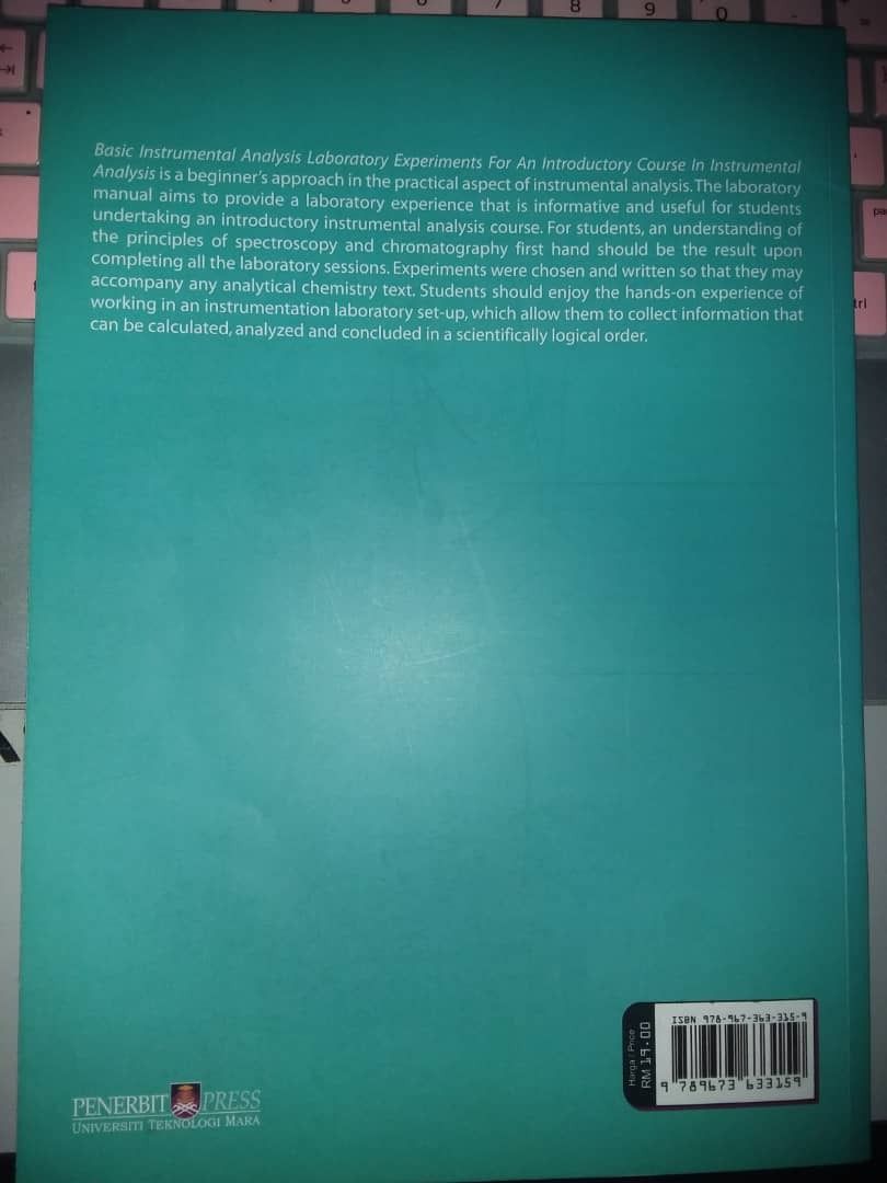 BUKU BASIC INSTRUMENTAL ANALYSIS LABORATORY EXPERIMENTS FOR AN