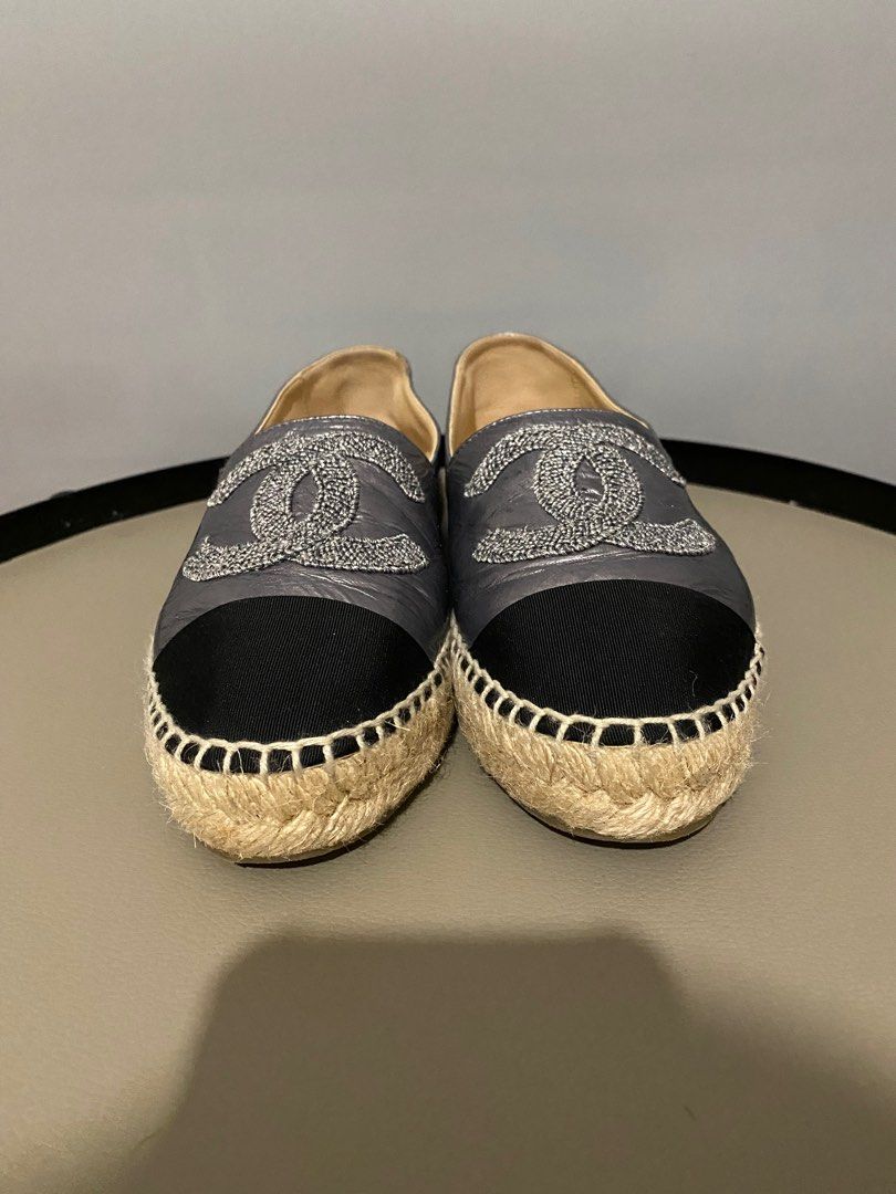 CHANEL METALLIC ESPADRILLES