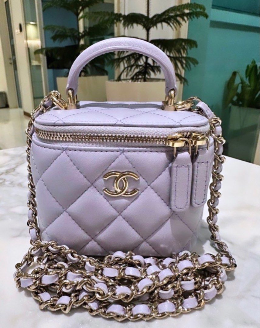 Chanel Mini Vanity 21K Short Handle Quilted (Lilac) Lambskin LGHW