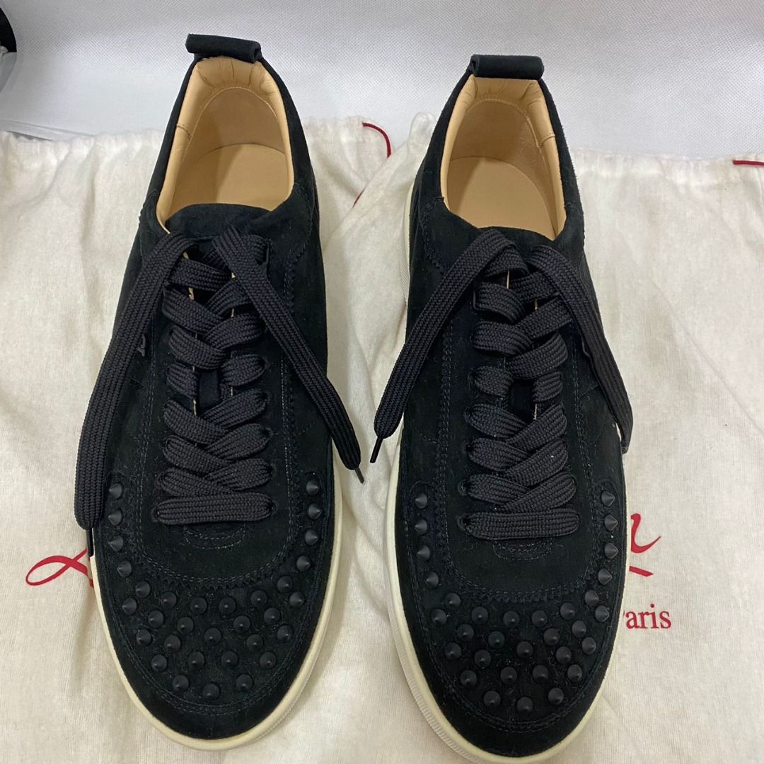 Black suede deals louboutin sneakers