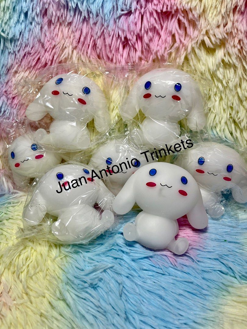 Cinnamoroll Squishy vent pinching Stress ball (Category: Designer & Blind Box Toys) located in Taguig. Submitted by unoragasa (Listing ID 1236718322, Image 1). Description: Cinnamoroll & Grapes Squishy Changing color vent pinching Stress ball Toy Packaging size: 10x7cm cinnamoroll 8x10cm grapes Material: PU (Polyurethane) Cinnamoroll ₱65.00 Grapes ₱60.00.