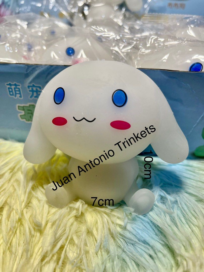 Cinnamoroll Squishy vent pinching Stress ball (Category: Designer & Blind Box Toys) located in Taguig. Submitted by unoragasa (Listing ID 1236718322, Image 2). Description: Cinnamoroll & Grapes Squishy Changing color vent pinching Stress ball Toy Packaging size: 10x7cm cinnamoroll 8x10cm grapes Material: PU (Polyurethane) Cinnamoroll ₱65.00 Grapes ₱60.00.