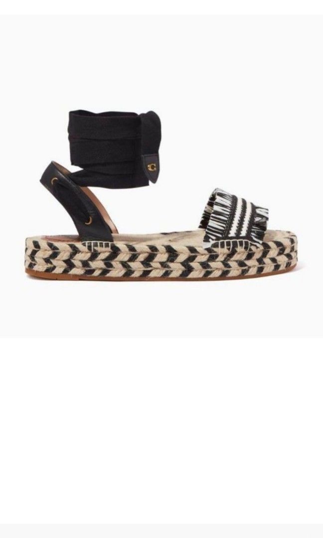 Coach New York NY designer boho bohemian platform shoes beach