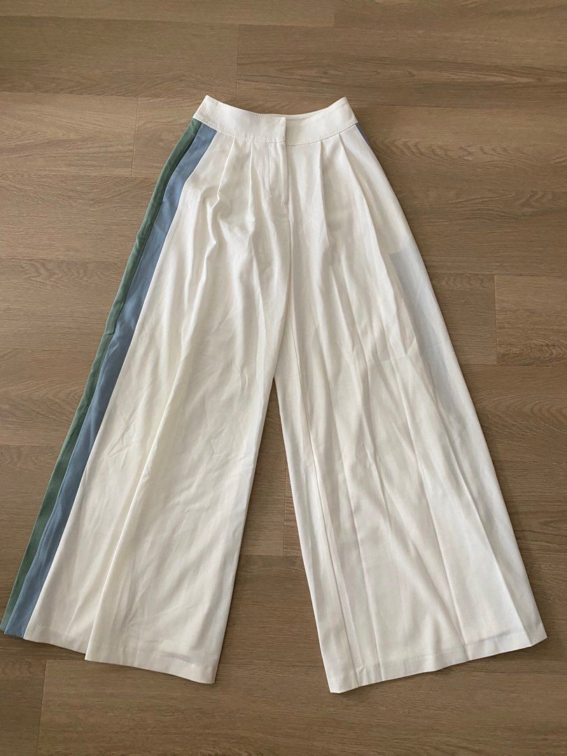 White crepe cheap palazzo pants