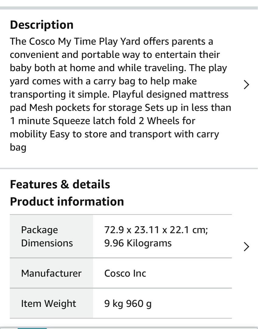 Cosco My Time Play Yard Babies Kids Baby Nursery Kids