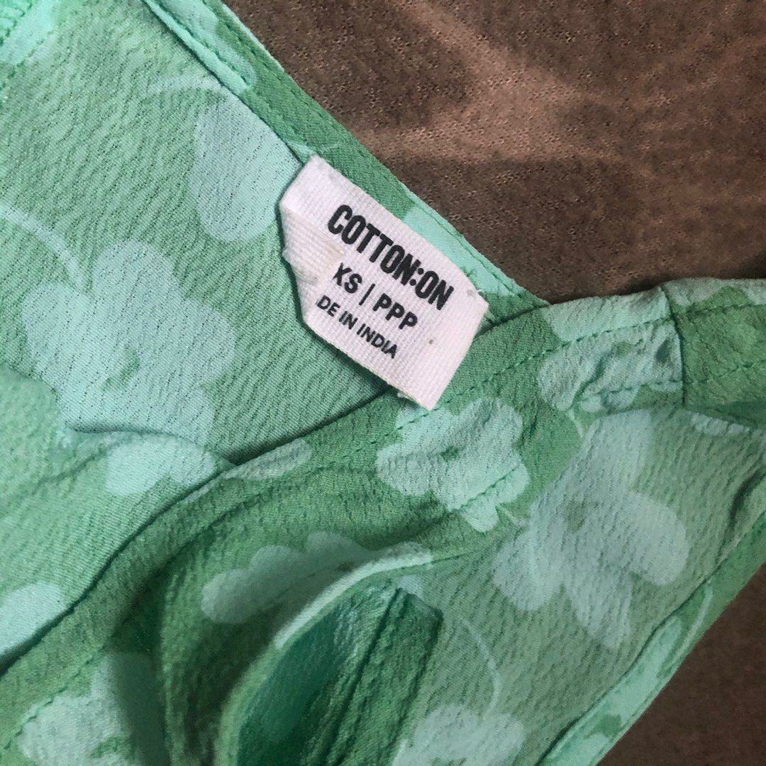 Cotton On Floral Green Dress, Women's Fashion, Dresses & Sets, Dresses
