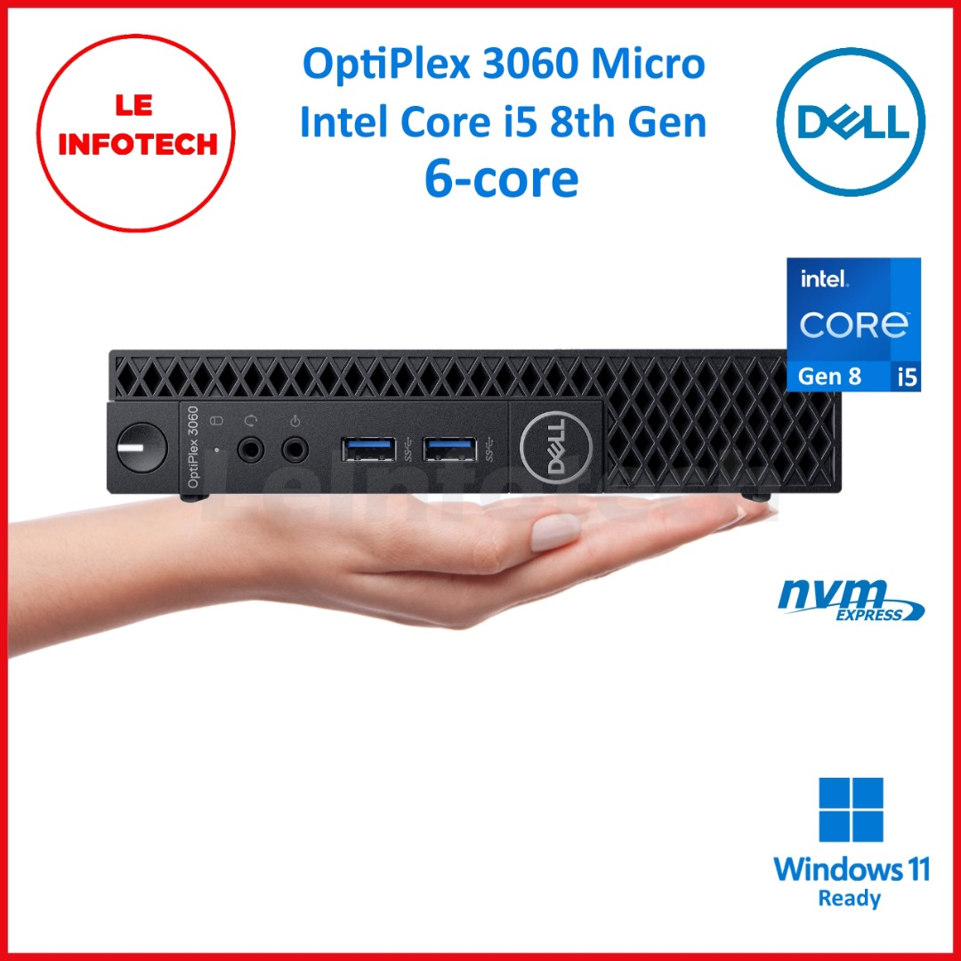 DELL Optiplex 3060 Micro Desktop 6-Cores Intel i5-8400T 8-32GB