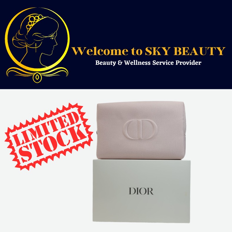 DIOR Pink Colour Makeup Pouch (17.5cm x 11.5cm x 6.5cm), Women's