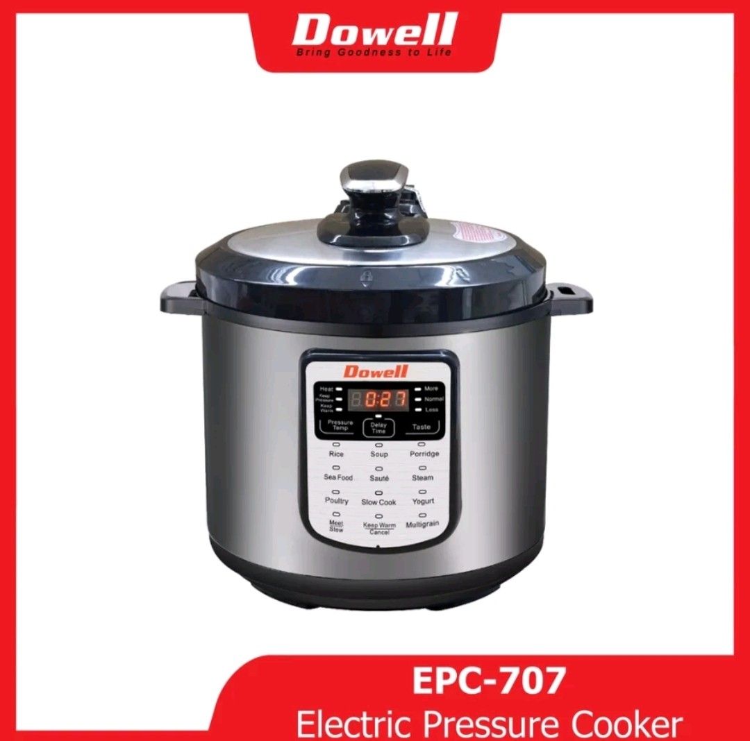 Dowell Electric Pressure Cooker EPC-707 (Category: Cookers) located in Quezon City. Submitted by bbchan30 (Listing ID 1236656966, Image 1). Description: *Never been used. *Original price is P4, 599.00 (with price tag) *Slightly negotiable..