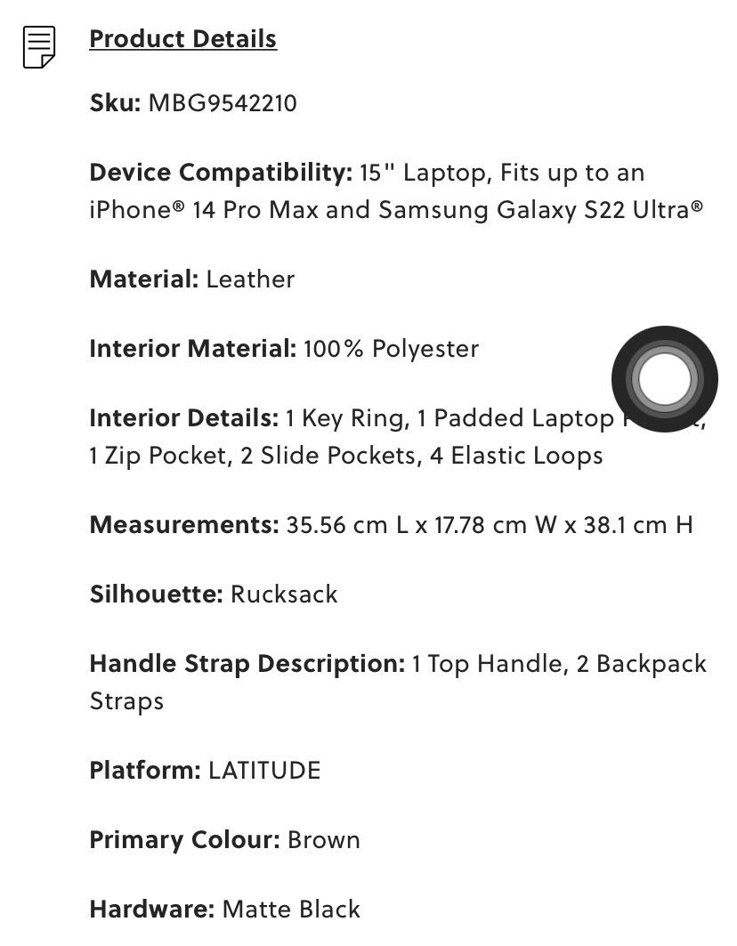 Fossil latitude rucksack on sale