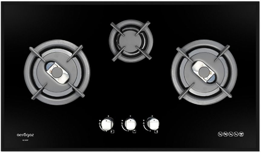 [Free Installation] Aerogaz 90cm Tempered Glass 3 Burner Cooker Hob Gas
