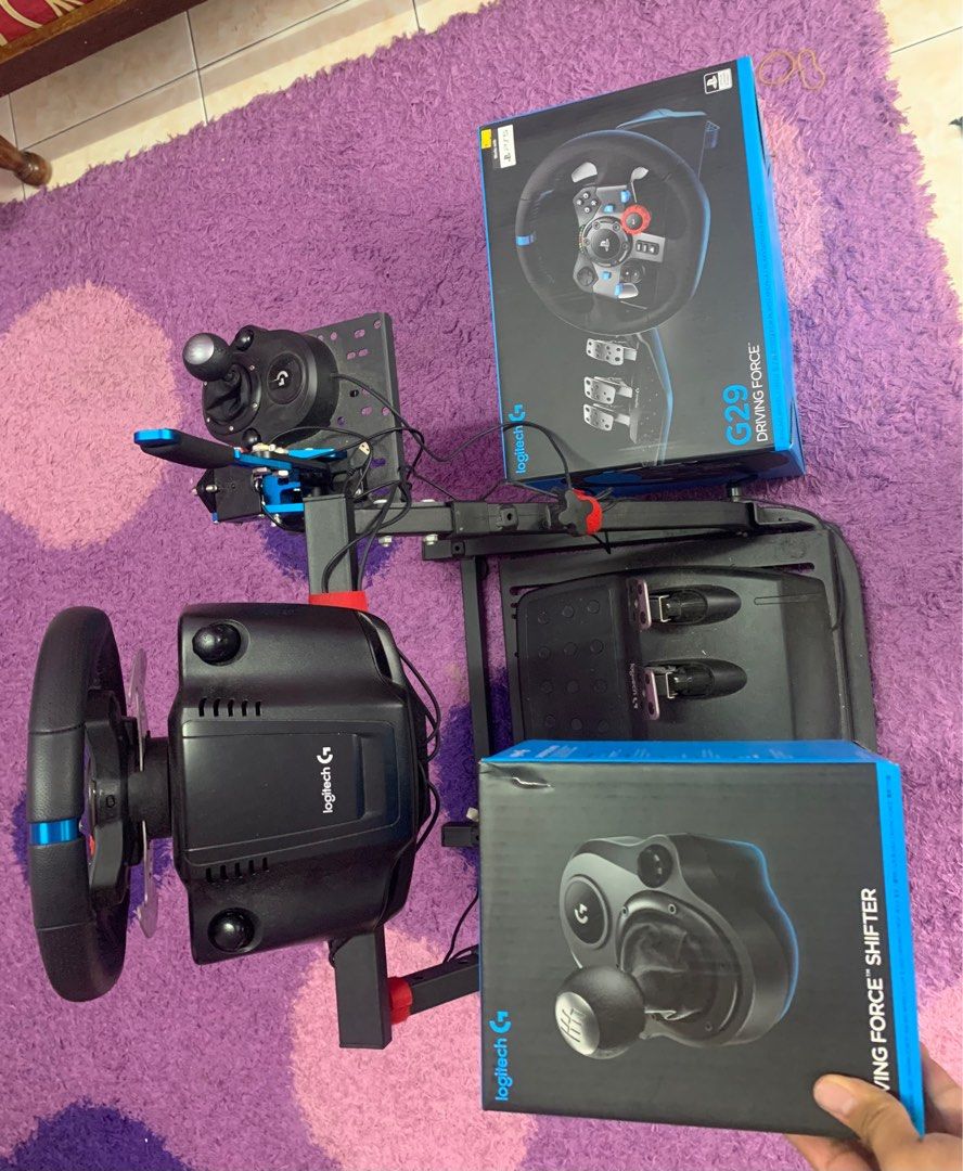 G29 steering + pedal shift + gear shifter +hand brake + sim rig + 1 ps4 ...