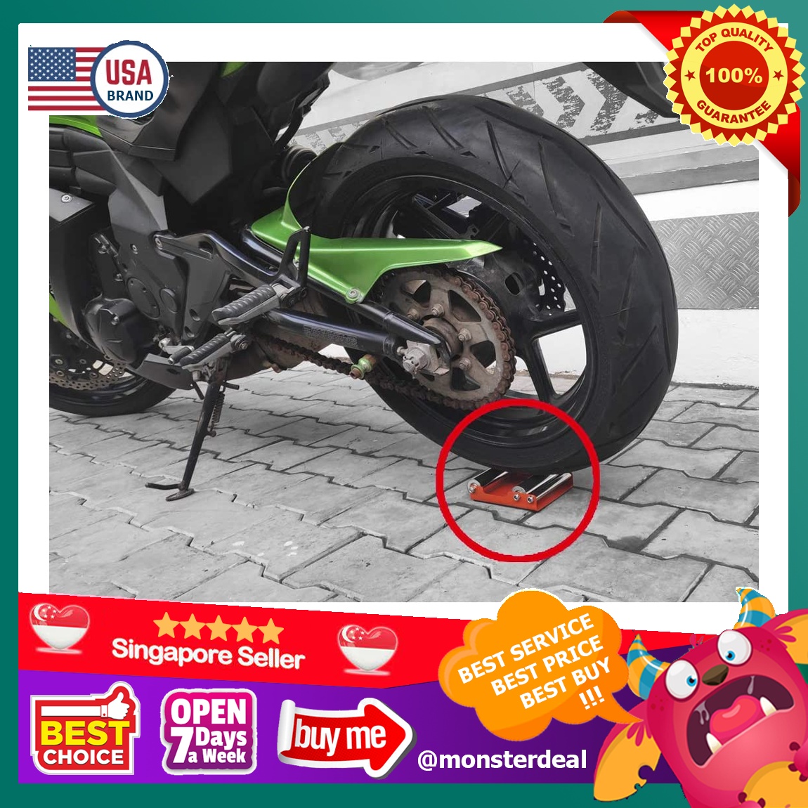 Grand PitStop Motorcycle Wheel cleaning stand Paddock Stand Replacement Wheel Roller Stand