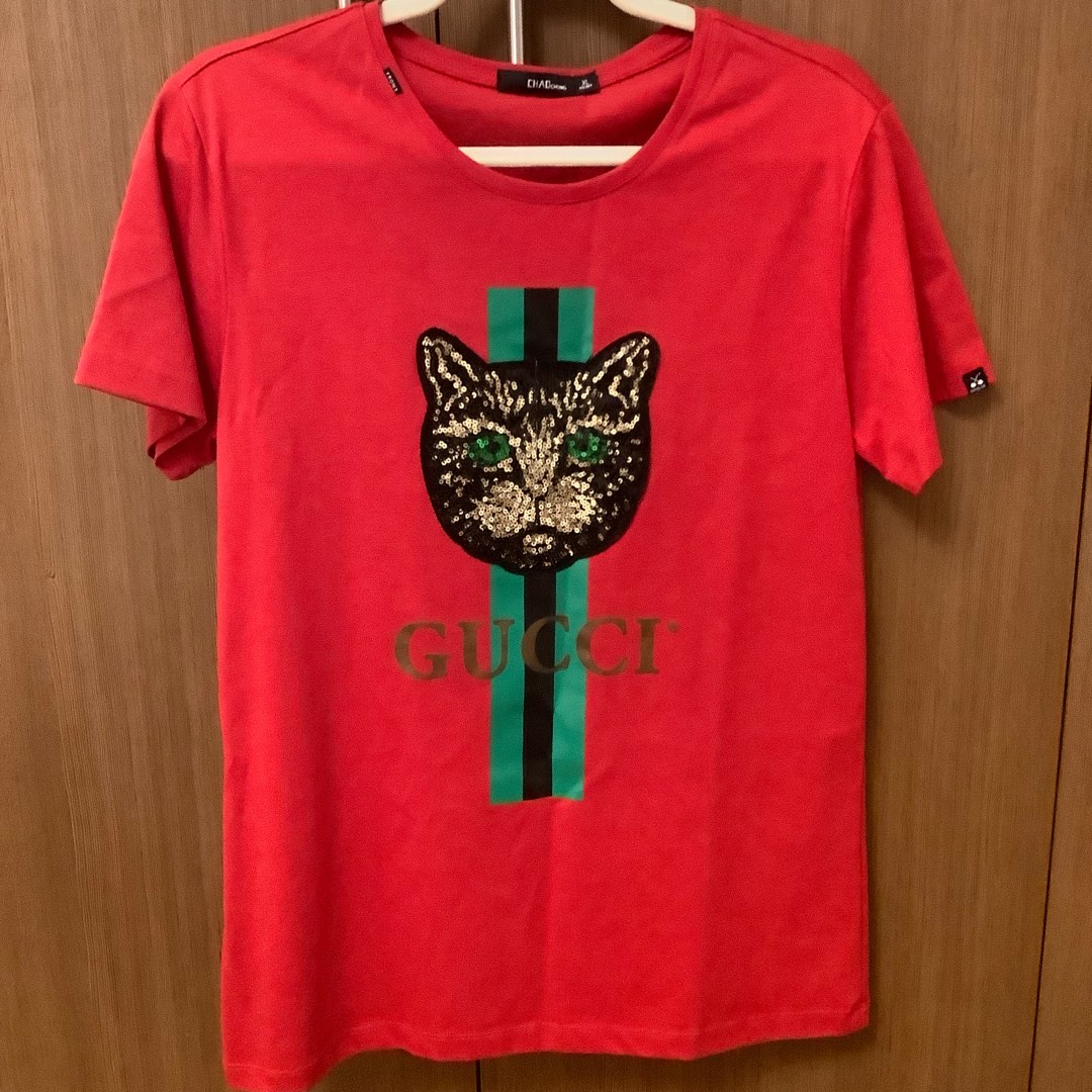 Gucci sequin cheap cat shirt