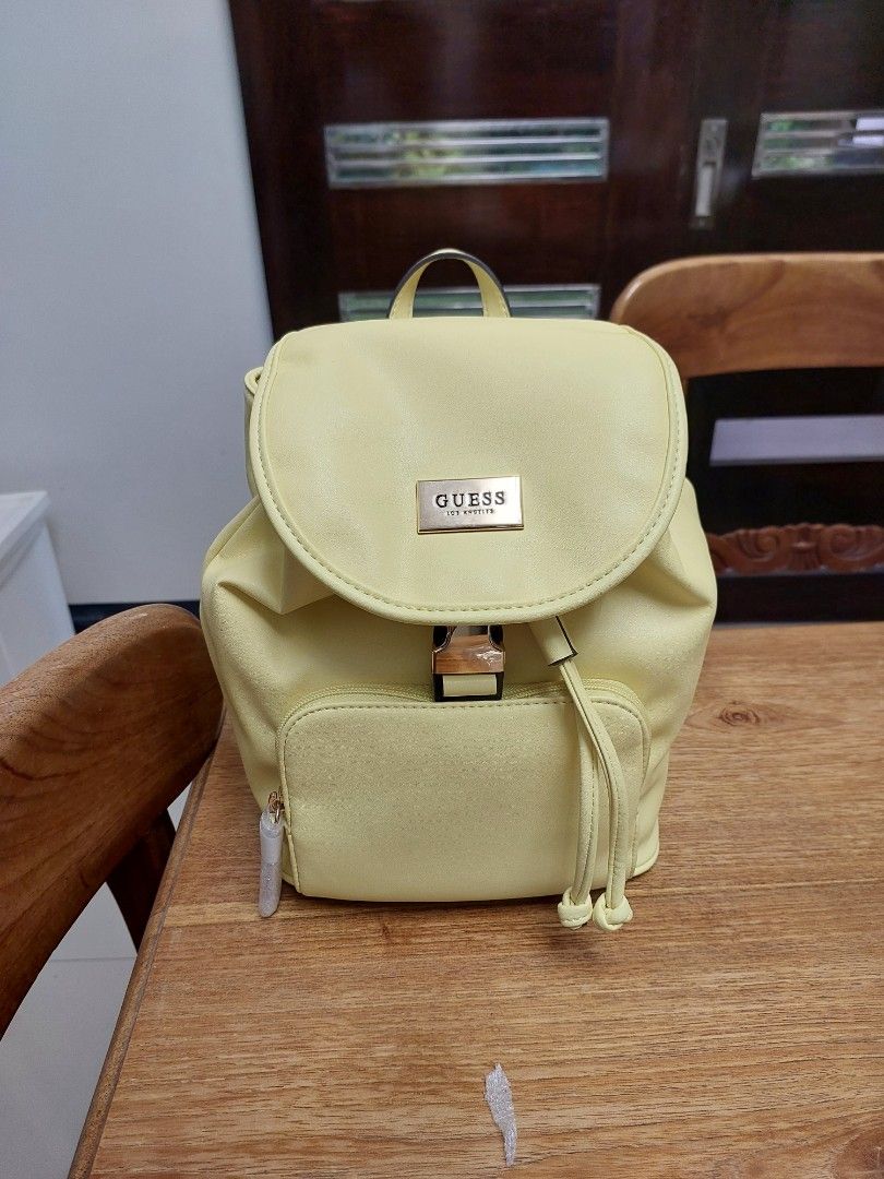 Guess Yellow back pack Women s Fashion Bags Wallets Backpacks on Carousell